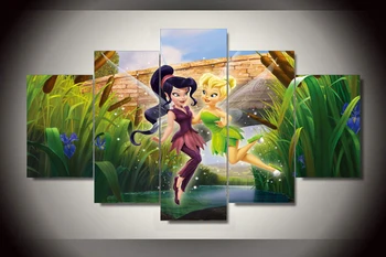 

2017 Limited Time-limited Spray Painting Oil Paintings 5 Panels Canvas Fairy Painting On Wall Art Picture Home Decor No Frame