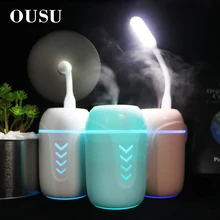 OUSU Office Gadgets Free Gift USB LED Lamp USB Fan + 200ml Ultrasonic Air Humidifier Night Light Aroma Essential Oil Diffuser