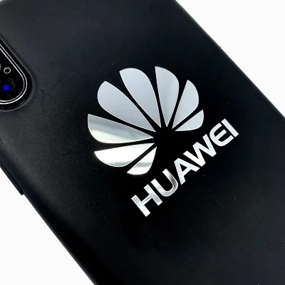 Наклейки с логотипом huawei чистый металл ультратонкие Светоотражающие зеркальные золотистые наклейки 1 шт. наклейки на мобильный телефон 3,5x3,5 см