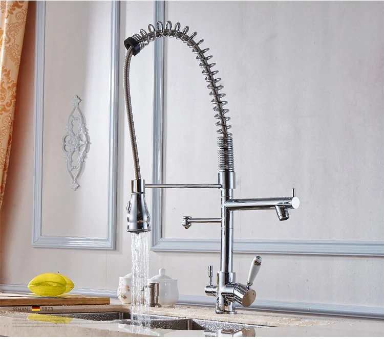 Kitchen pull out with spray pure water kitchen faucet 3 way double function filler Kitchen Faucet Three Way Tap for Water Filter Kitchen pull out with spray pure water kitchen faucet 3 way double function filler Kitchen Faucet Three Way Tap for Water Filter