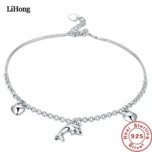 925 Серебряный ножной браслет женщина Дельфин кулон сердце Серебряный ножной браслет летние Модные украшения