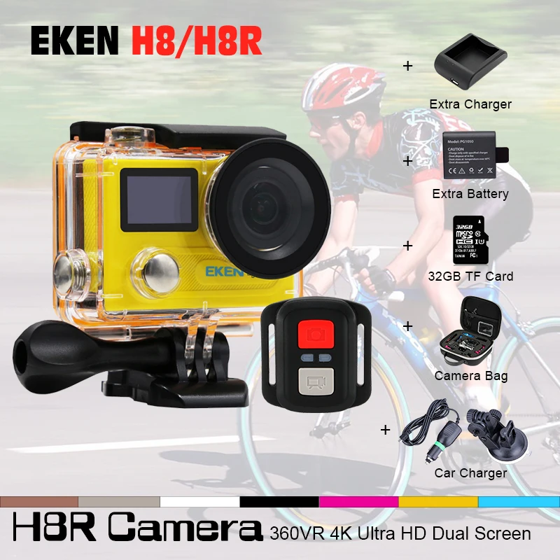 EKEN H8R H8 font b Action b font Camera VR360 Ultra 4K 30fps 14MP 2 0