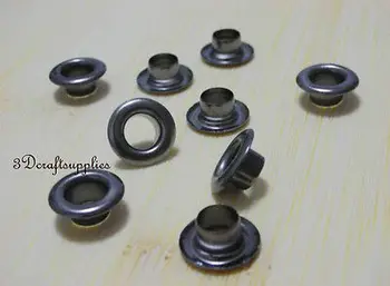

eyelets metal with washer grommets gunmetal round 80 sets 6 mm G34