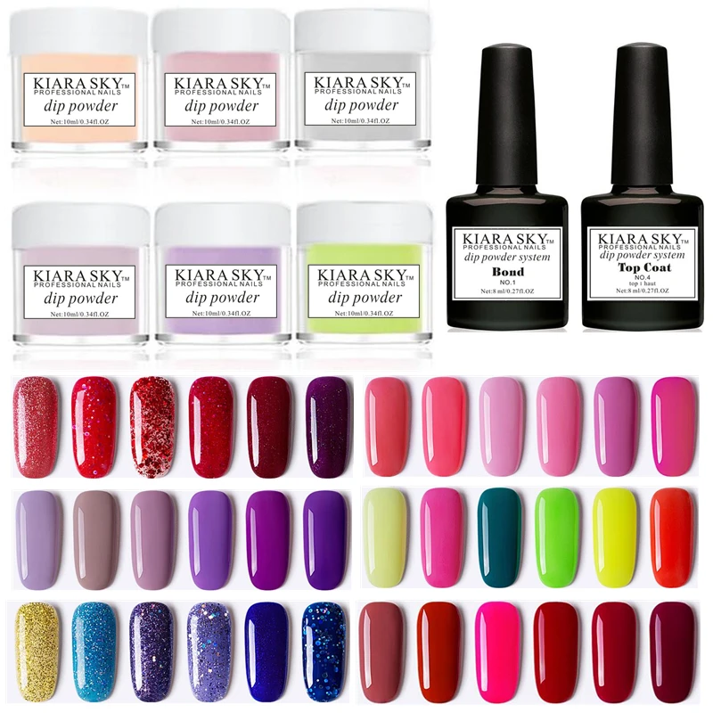 Nail Art Kiara Sky Dip Powder System Set Dipping Glitter Decoration UV