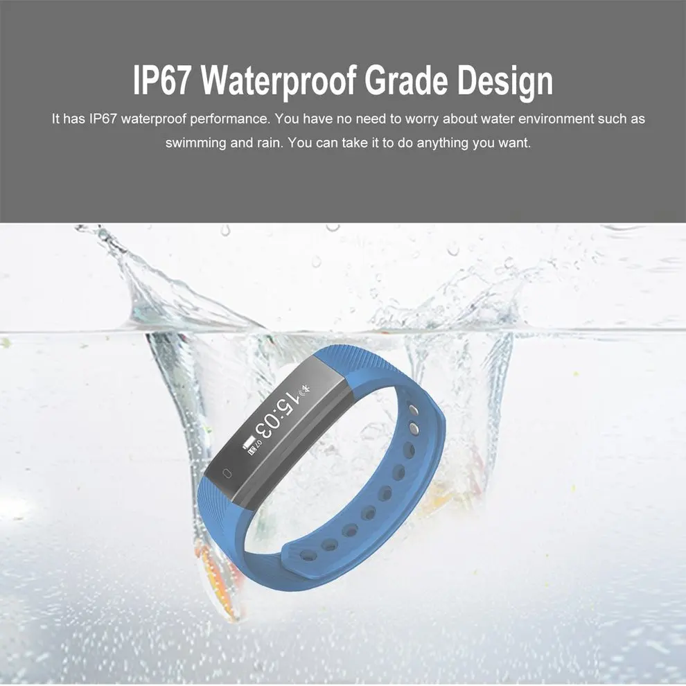 

5PCS Waterproof Bluetooth 4.0 Smart Wristband With 0.86 Inch Touch Screen Sleep Monitoring Step Counting