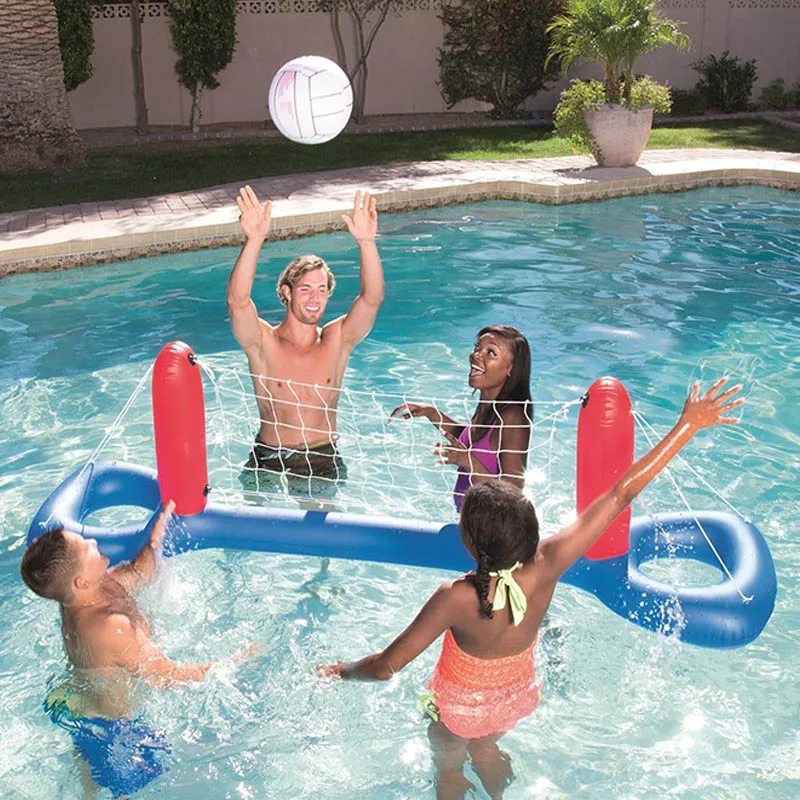 Inflatable-Swimming-Pool-Football-Goal-Volleyball-Net-With-Ball-Game-Water-Sports-Floating-Island-Mattress-Party (3)