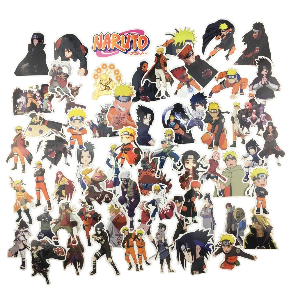 

50pcs Naruto Kakashi Sasuke Mix Laptop Stickers DIY Sticker for Kids Toys Cars Phone Laptop Bicycle Waterproof