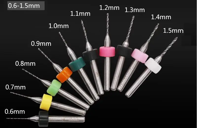 10 шт. PCB дрель набор инструментов 0,1 мм-2,0 мм Вольфрам карбидный Металл фрезерные резак ЧПУ Инструменты для детали для деревообрабатывающего