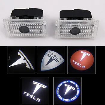 

2pcs Car Door LED Logo Lights Projector Ghost Shadow Light Accessories For Tesla MODEL S MODEL X MODEL 3 MODEL Y