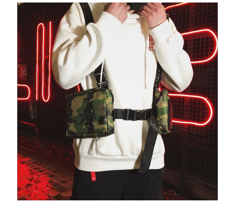 Нагрудная сумка мужская тактическая сумка на плечо в стиле хип-хоп Уличная функциональная тактическая нагрудная сумка Harajuku Kanye модная сумка на пояс