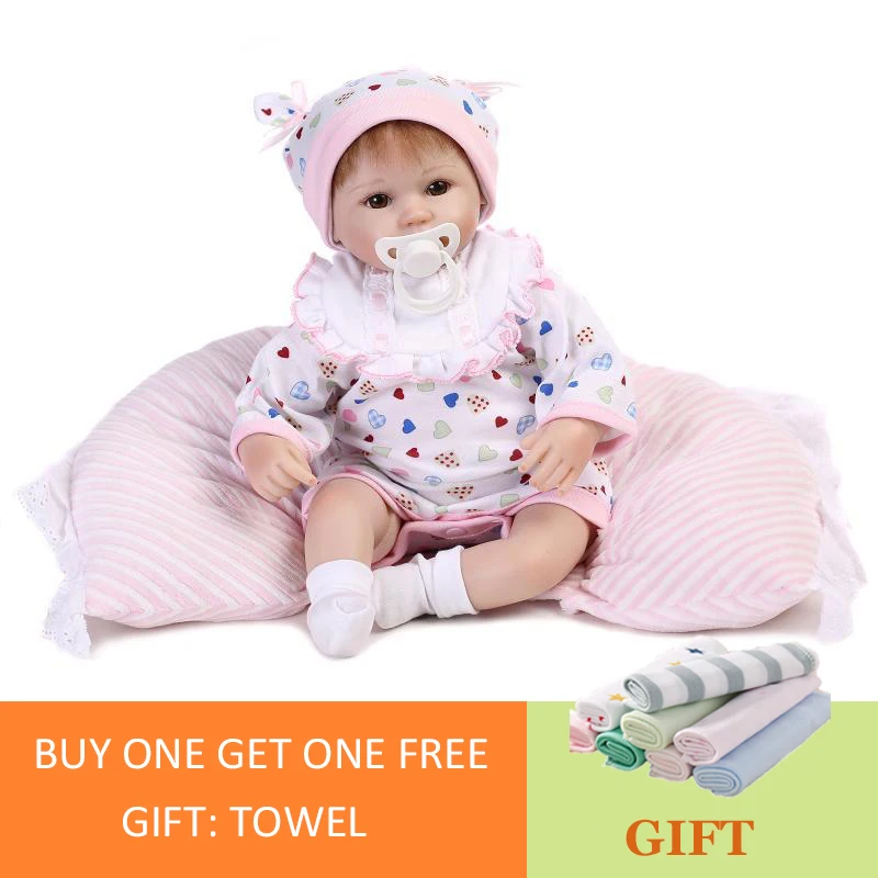 

NPK 42cm Reborn Baby Dolls Soft Silicone Newborn Toy Doll Silicone Cotton Handmade Toy Simulation Soft Rubber For Children Gifts