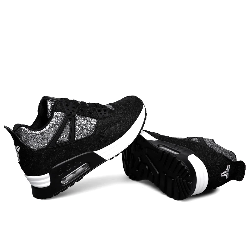 Hemmyi/Коллекция года; женские кроссовки на толстой подошве; модная повседневная обувь на платформе; Блестящие Кроссовки; tenis feminino; женская обувь; Цвет Черный