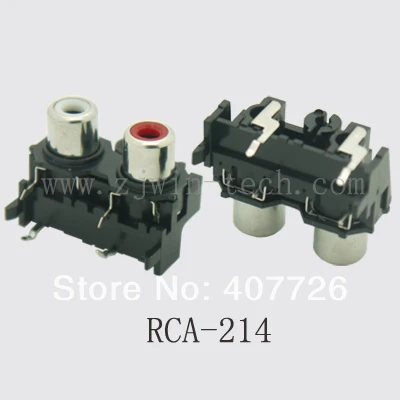 

4pcs/lot RCA Connector Female Audio/Video Jack AV Jack Connector Female Two Hole (white+red) RCA-214