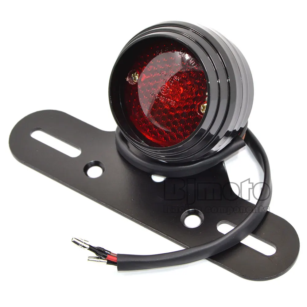 

BJGLOBAL Motorcycle Side Mount Tail Light Brake License Plate Bracket Lights for Harley Bobber Chopper Kawasaki Honda Yamaha BMW