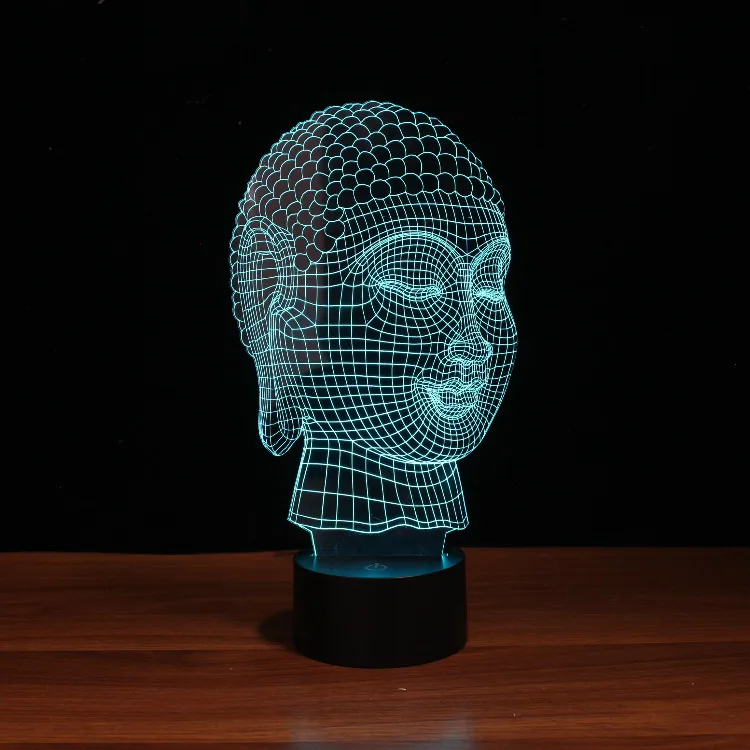 Бесплатная доставка YJM 2929 Китайский 3d эффект Будды Форма сенсорный светильник с