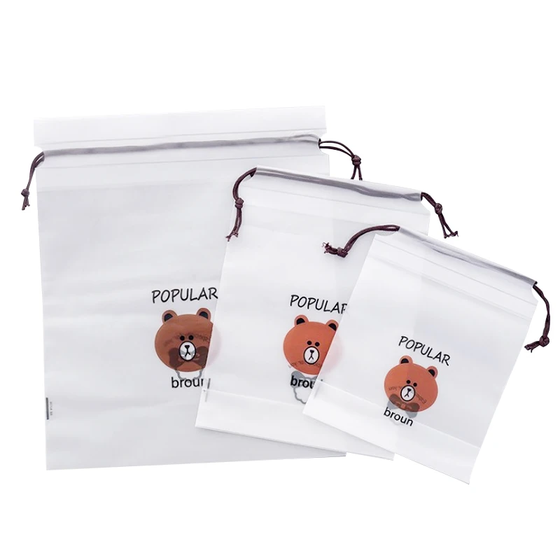 

3pcs New PVC Small Makeup Bags Transparent Women Travel Cosmetic Portable storage bag rope pulling Toiletry Bath Wash Pouch