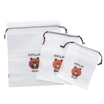 

3pcs New PVC Small Makeup Bags Transparent Women Travel Cosmetic Portable storage bag rope pulling Toiletry Bath Wash Pouch
