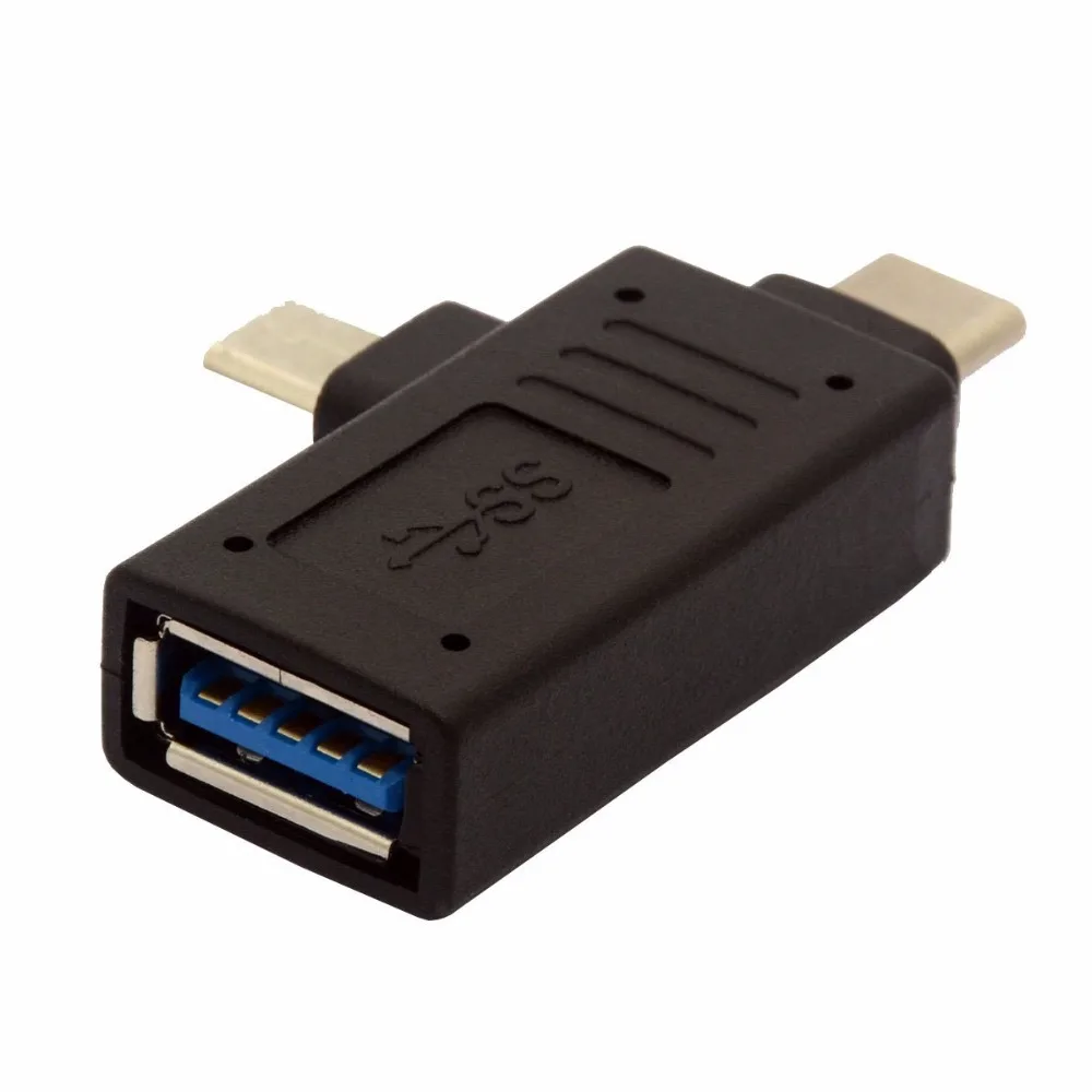2 в 1 Micro USB/USB 3,1 type C Мужской к USB 3,0 Женский конвертер OTG адаптер