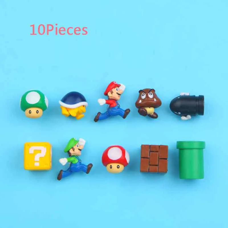 3D два варианта 10 шт. 3D Super Mario Bros магнит на холодильник стикер сообщений человек Девочка Мальчик Дети игрушка подарок на день рождения - Цвет: B