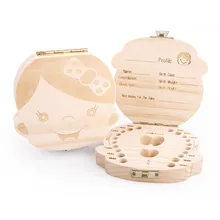 Wood Baby Girl Boy Tooth Organizer Save Milk Teeth Storage Collecting Teeth Gift Umbilical Cord Lanugo