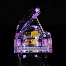 Piano Music Box Crystal Piano Shape DIY Music Box for Lover Children Birthday Gift 4 Colors Crystal Electronics Musical