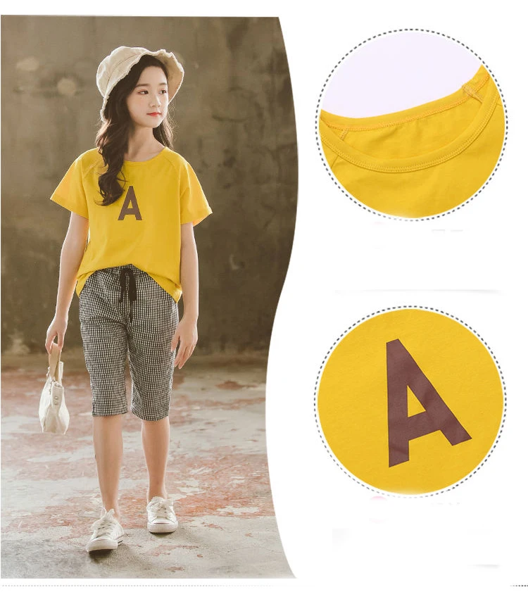 Conjuntos de Roupas Camiseta + Shorts Roupas da Menina Novas Meninas Verão Menina Manga Curta 2 Pcs Ternos Crianças 2020 4 pcs ternos crianças roupas da menina