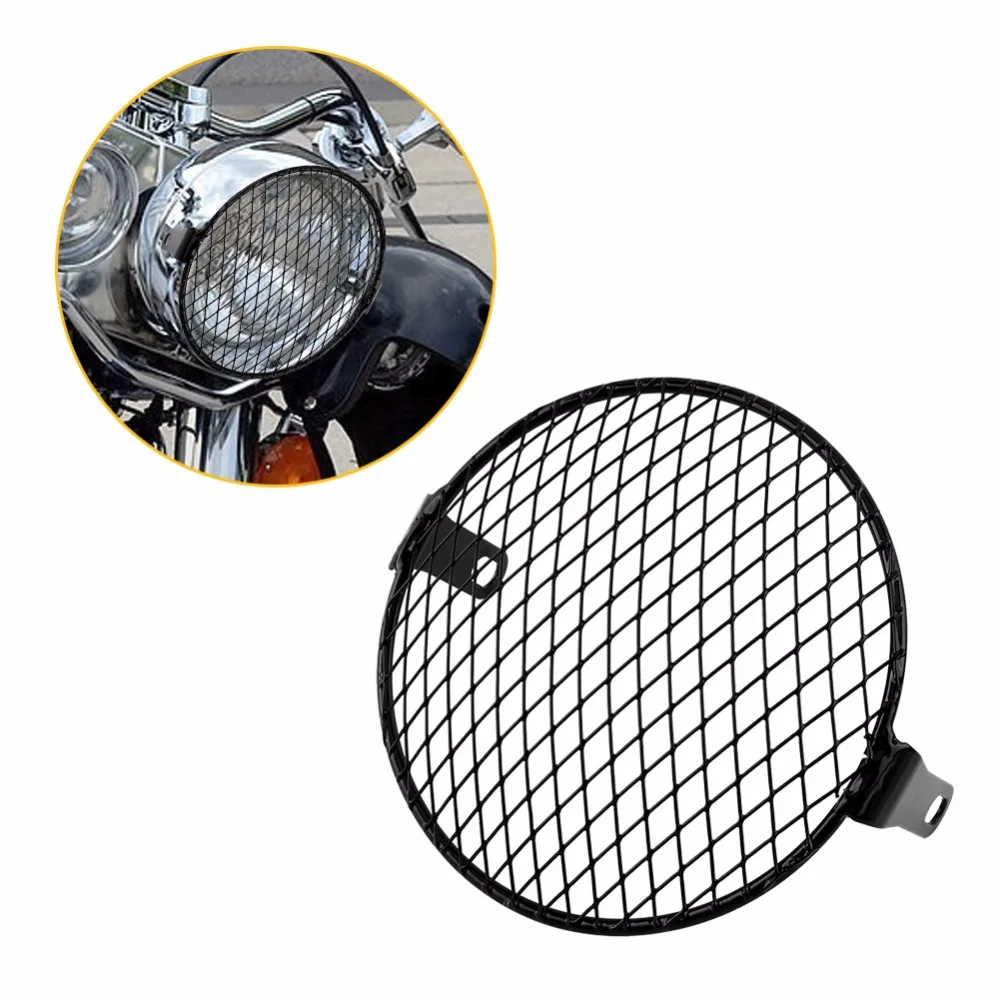 Motorcycle Grill Diamond Side Mount Headlight Cover Mask For Cafe Racer