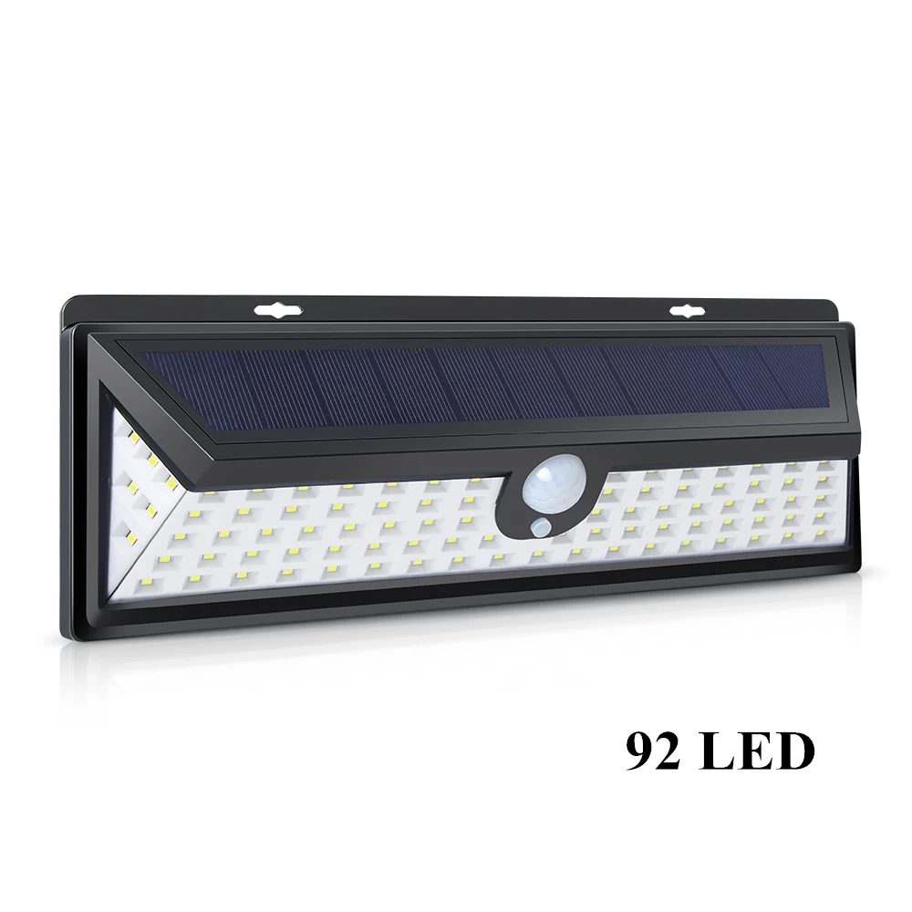 

92LED Solar Light PIR Motion Sensor Lamp Solar Garden Light Outdoor Waterproof Rechargable Street Wall Yard Path Security Lamp