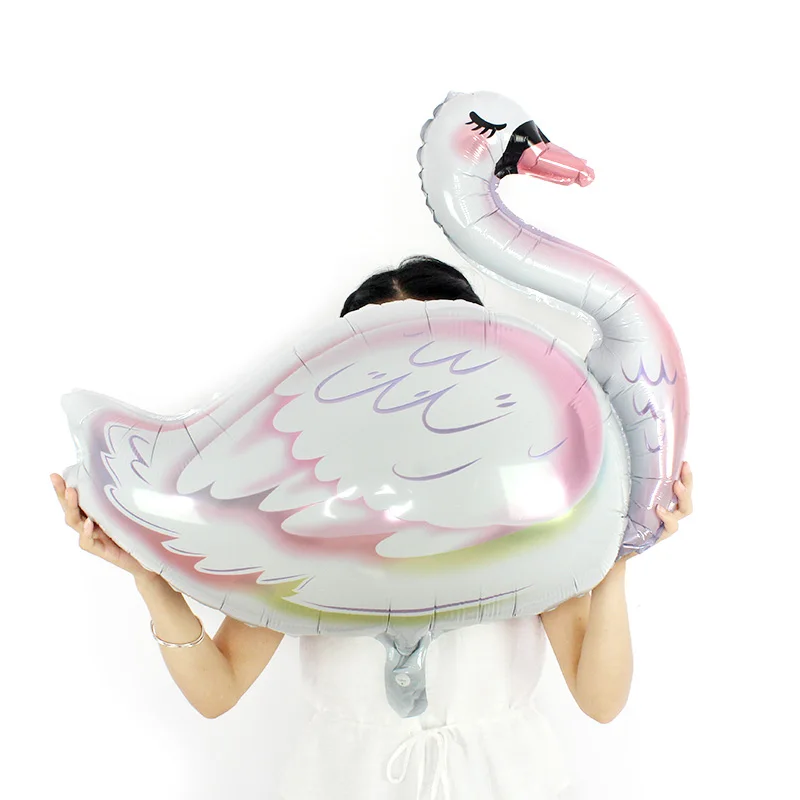 

1pc large white swan balloon happy Birthday Party Decorations adult baby shower girl air ballons wedding anniversaire supplies