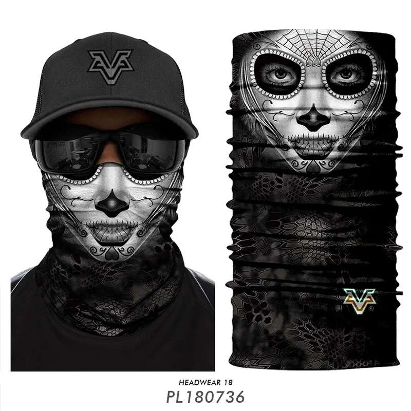 

3D Seamless Magic Head Scarf Skull Ghost Clown Joker Neck Warmer Tube Face Mask Bandanas Bicycle braga cuello Ciclismo ski mask