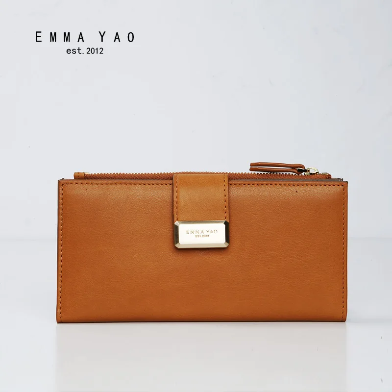 

EMMA YAO leather wallet for women hot wallet female brand women wallets fashion coin purses holders