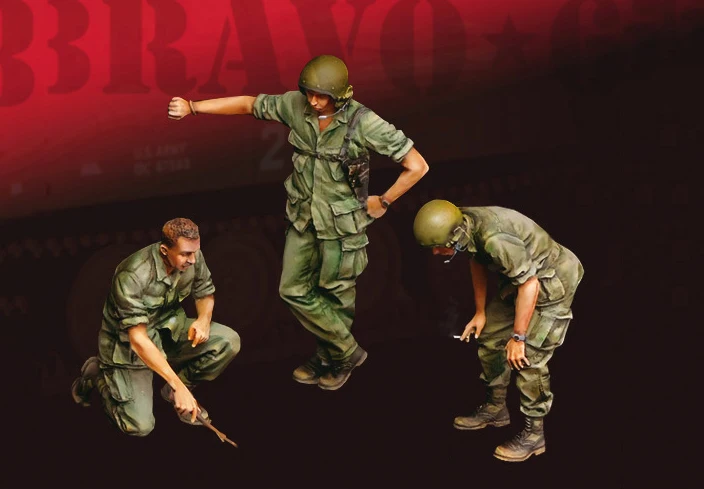 

New Unassembled 1/35 US Tank Crew Team include 3 man Resin Figure Unpainted Model Kit