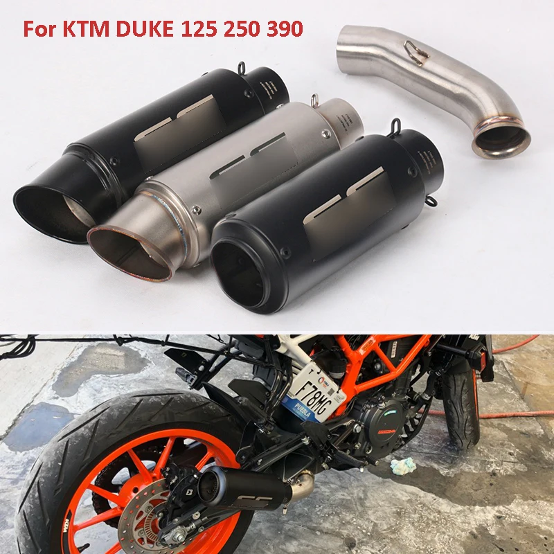 

Slip On Motorcycle Exhaust Link Pipe Tip Baffler Escape Pipe Whole Set Pipe For KTM 125 250 390 RC390 2017-2018