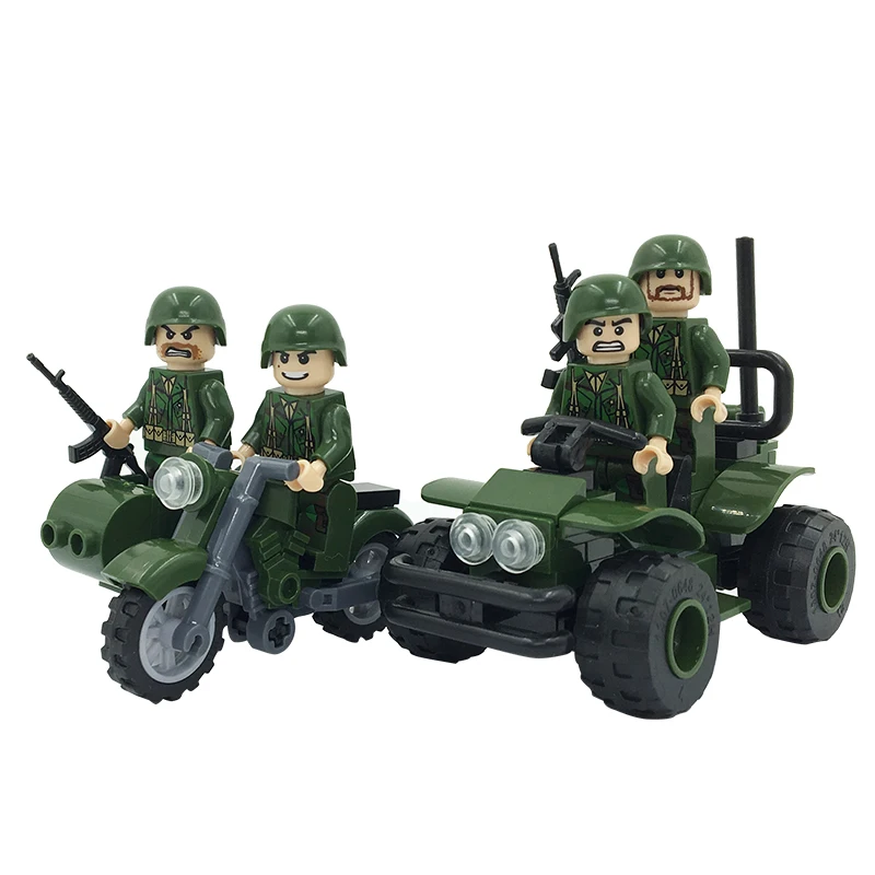 

Winner 8001 Tank Battle Reconnoitre Team Scout Unit Military series Building Block Soldier Star War toys for children