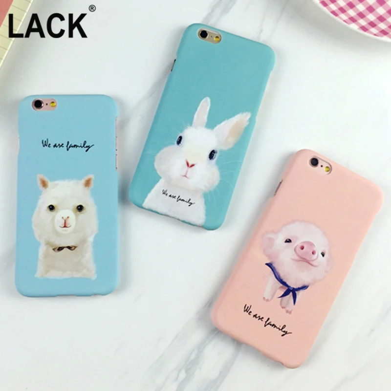 

LACK Cute Animal dog frosted Case For Iphone 6 6S Plus Phone cases Coque Cartoon pig and rabbit Hard PC frosted Capa Fundas