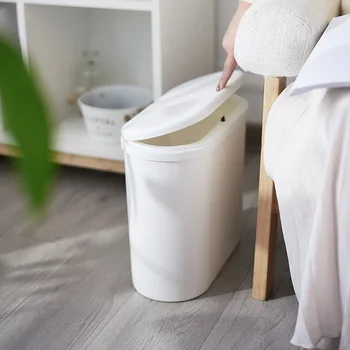 

Household Creative Press-type Trash Can with Lid Kitchen Bathroom Living Room Pop-up Paper Waste Bins Press-type Storage Bucket