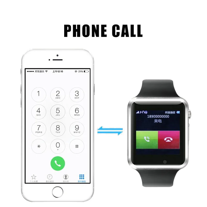 50 шт./лот Смарт часы A1 W8 с sim картой камера Bluetooth Smartwatch для Android ISO apple Носимых