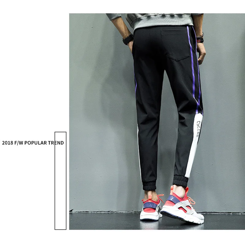 Men's Casual Pants 2019 Men's Autumn Slim Pants Sports Pants Jogging Cotton Striped Pants Sportswear Bodybuilding Goggles
