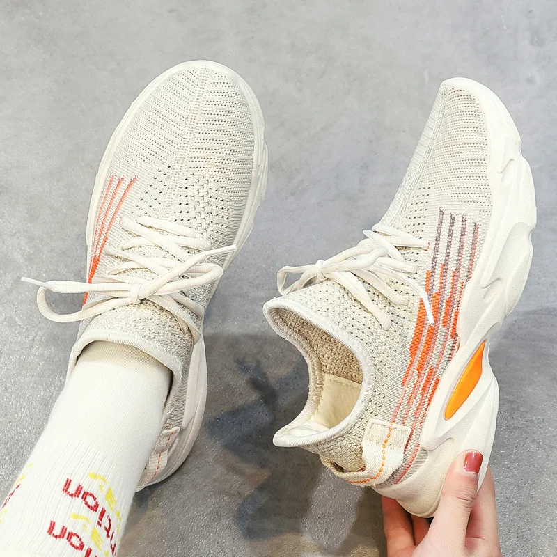 

2019 autumn new fashion simple solid color flat shoes women mesh breathable and comfortable wild casual shoes