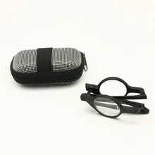 Складные ретро очки для чтения круглой формы с чехол складной дальнозоркости Карманный считыватель+ 1,0 до+ 3,5