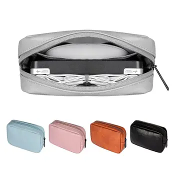 

Cosmetic Cases Electronic Travel Bag PU Leather USB Charger Cable Earphone Organizer Case SD Card Carrying Pouch