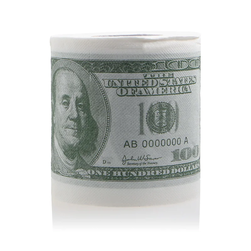 

1Pc Funny One Hundred Dollar Bill Toilet Roll Paper Money Roll $100 Novel Gift