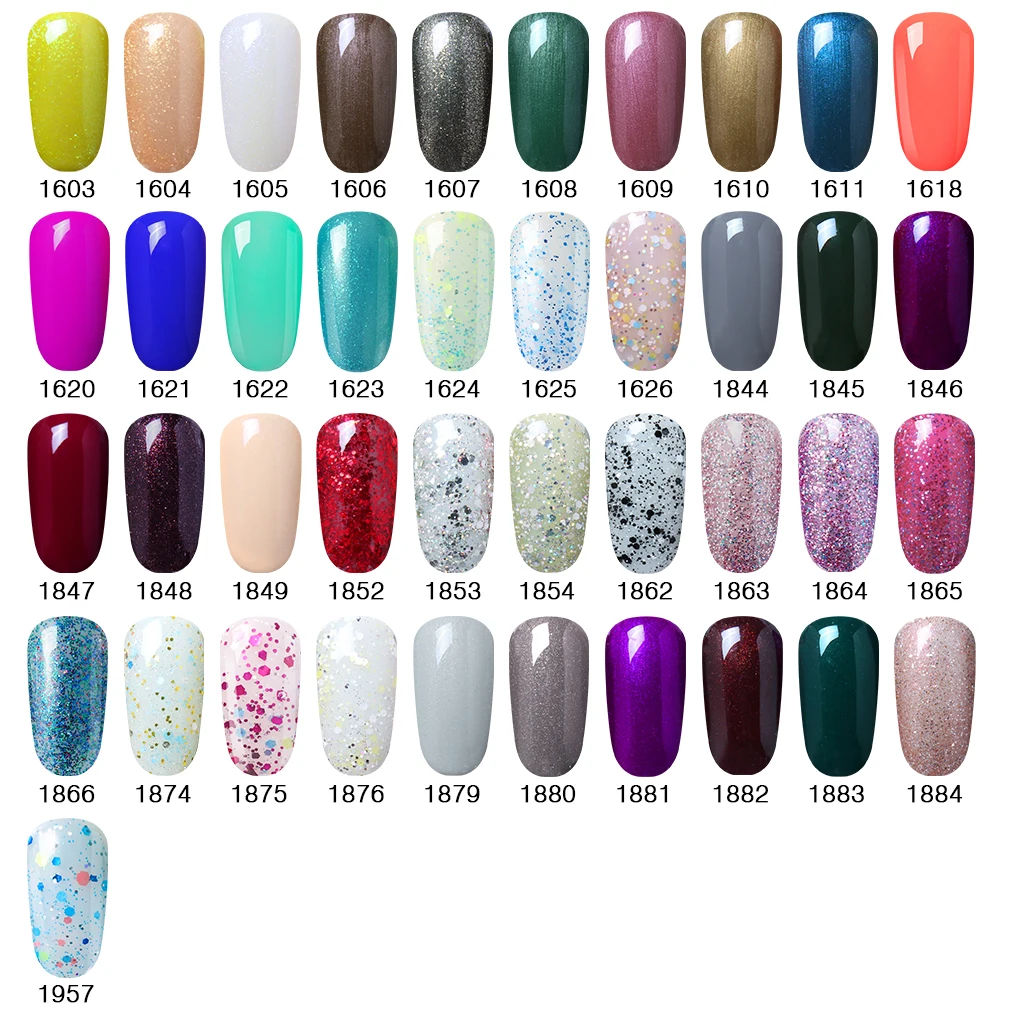 HNM 241 Colors 15ml Pure Glitter UV Gel Nail Polish Soak Off Primer LED Lamp GelLak Hybrid Varnish For Nails Art Enamel Lacquer