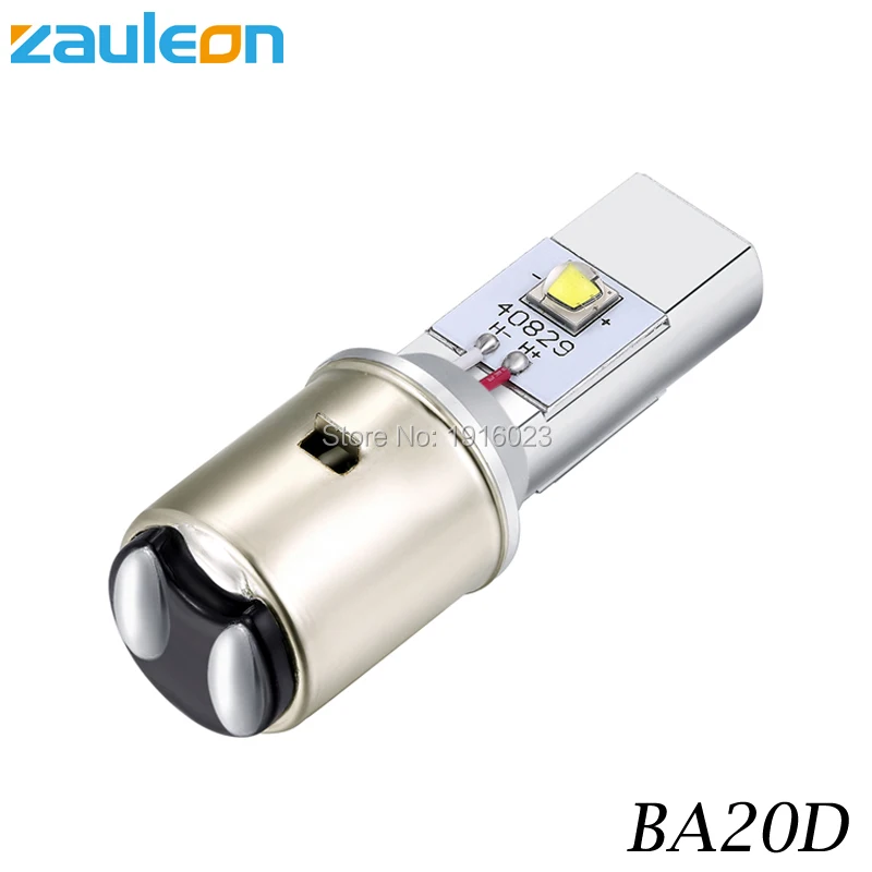 Zauleon 1 шт. BA20D светодиодный фонарь для мотоцикла 6 в 12 В DC 20 Вт 920LM Hi Lo луч скутер мотоцикл налобный фонарь отрицательный заземление