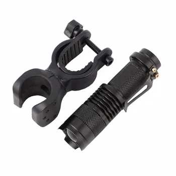 

2000LM Zoomable LED Mini Tactical Flashlight Adjust Focus Pen Flashlight Torch Penlight With 360 Degree Bike Mount Clip