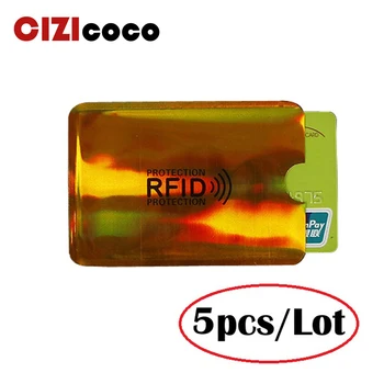 

5PC Anti Rfid Card Holder Blocking Reader Lock Card ID Holders Aluminium ID Card Holder Protection Metal Credit Card Holder