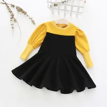 Зимнее платье для девочек; яркие цвета; Лоскутные Платья принцессы для девочек; утепленная теплая детская одежда; Детский костюм для детей