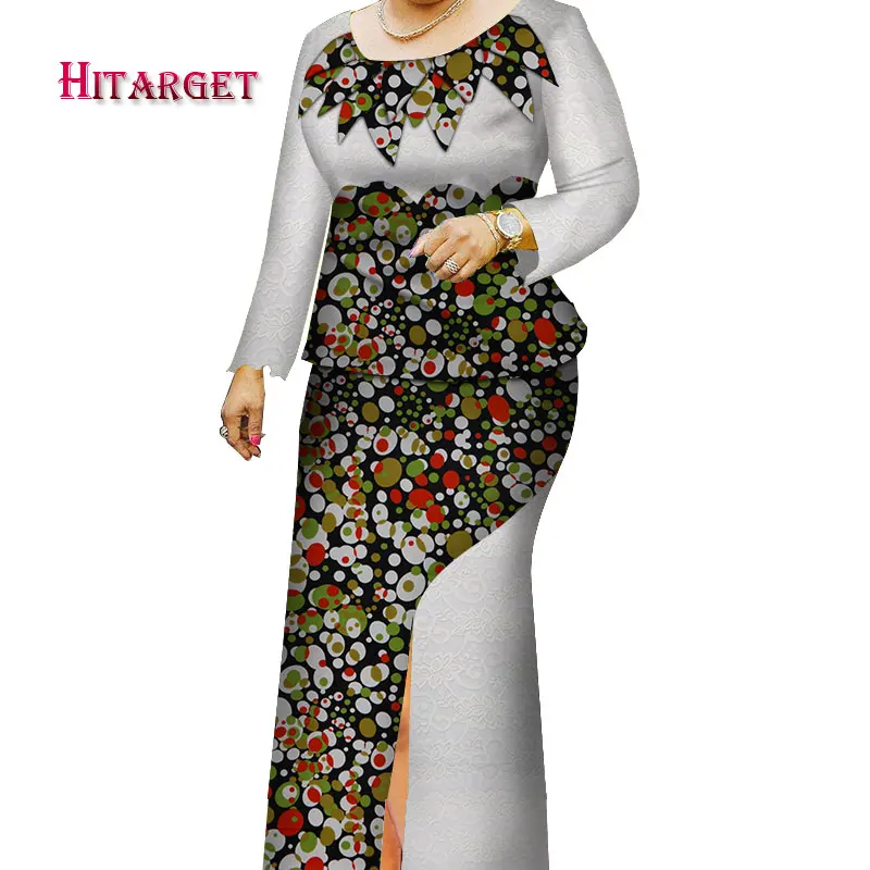 

Hitarget Danshiki African Women Dresses with Lace and Splicing 2 Pieces African Traditional Clothing for Party/wedding WY4122