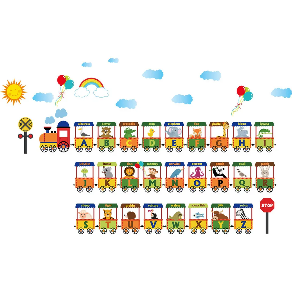 Alphabet Train ABC Childrens Wall Sticker WS-47149