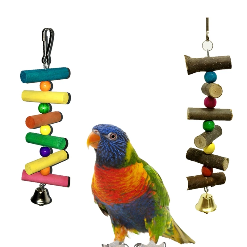 Parrot font b Pet b font Bird Wood Ladder Climb Cableway Hamster Toys Rope Parrot Bites